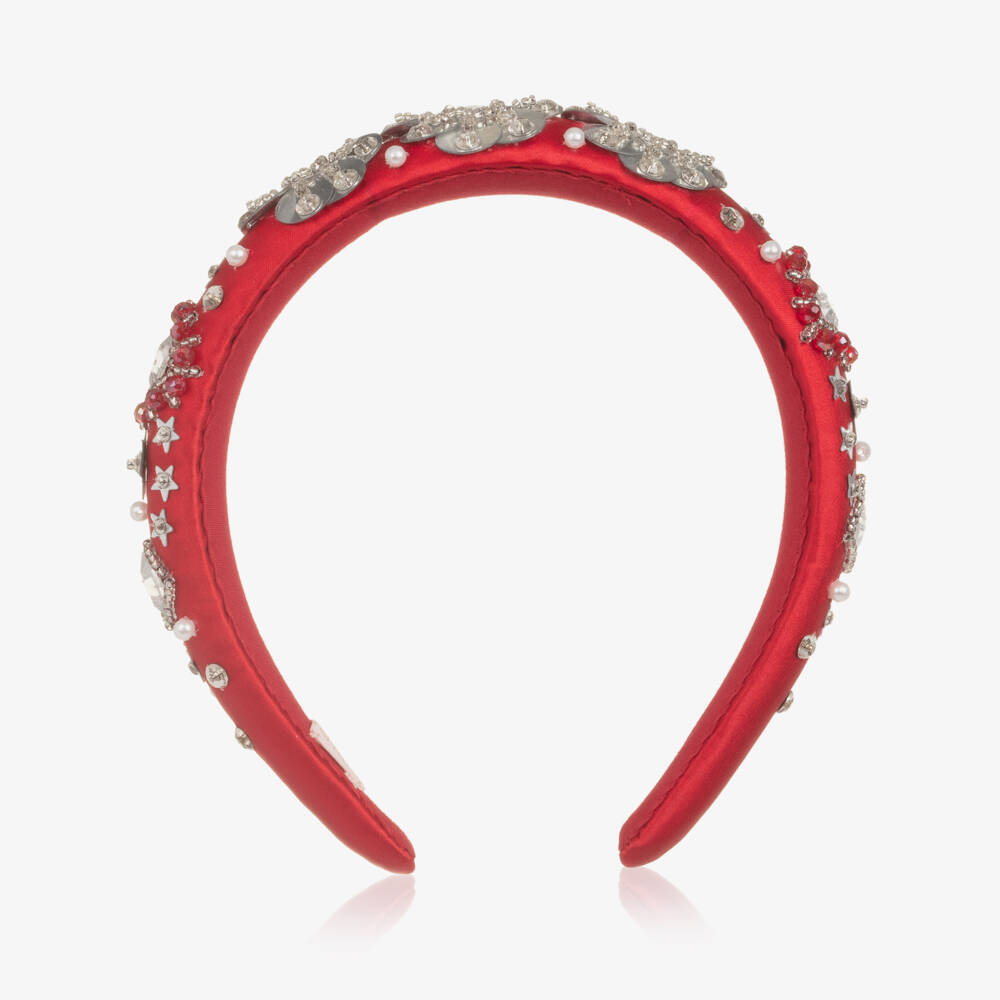 Tutu du Monde-Ободок красный атласный с украшениями для девочек | Childrensalon
