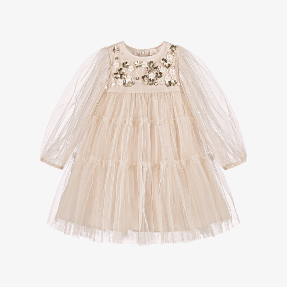 Tutu du Monde-Girls Starlet Slopes Beige Tulle Dress | Childrensalon