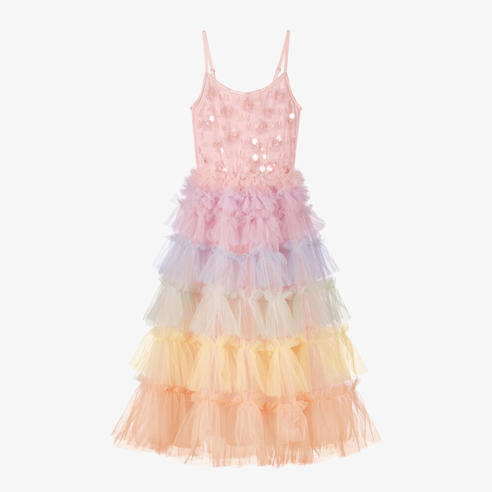 Tutu du Monde-Girls Tiered Rainbow Maxi Dress | Childrensalon