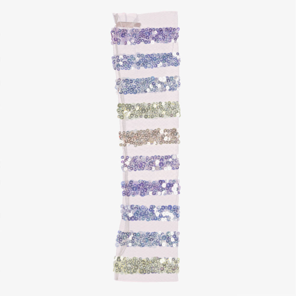 Tutu du Monde-Girls Tulle Dress-Up Gloves with Pastel Rainbow Sequins | Childrensalon