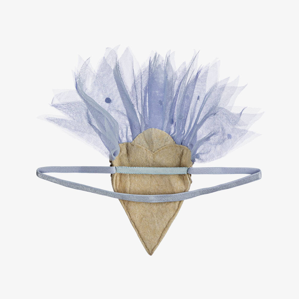 Tutu du Monde-Girls Tulle & Sequin Blue Bird Headband  | Childrensalon