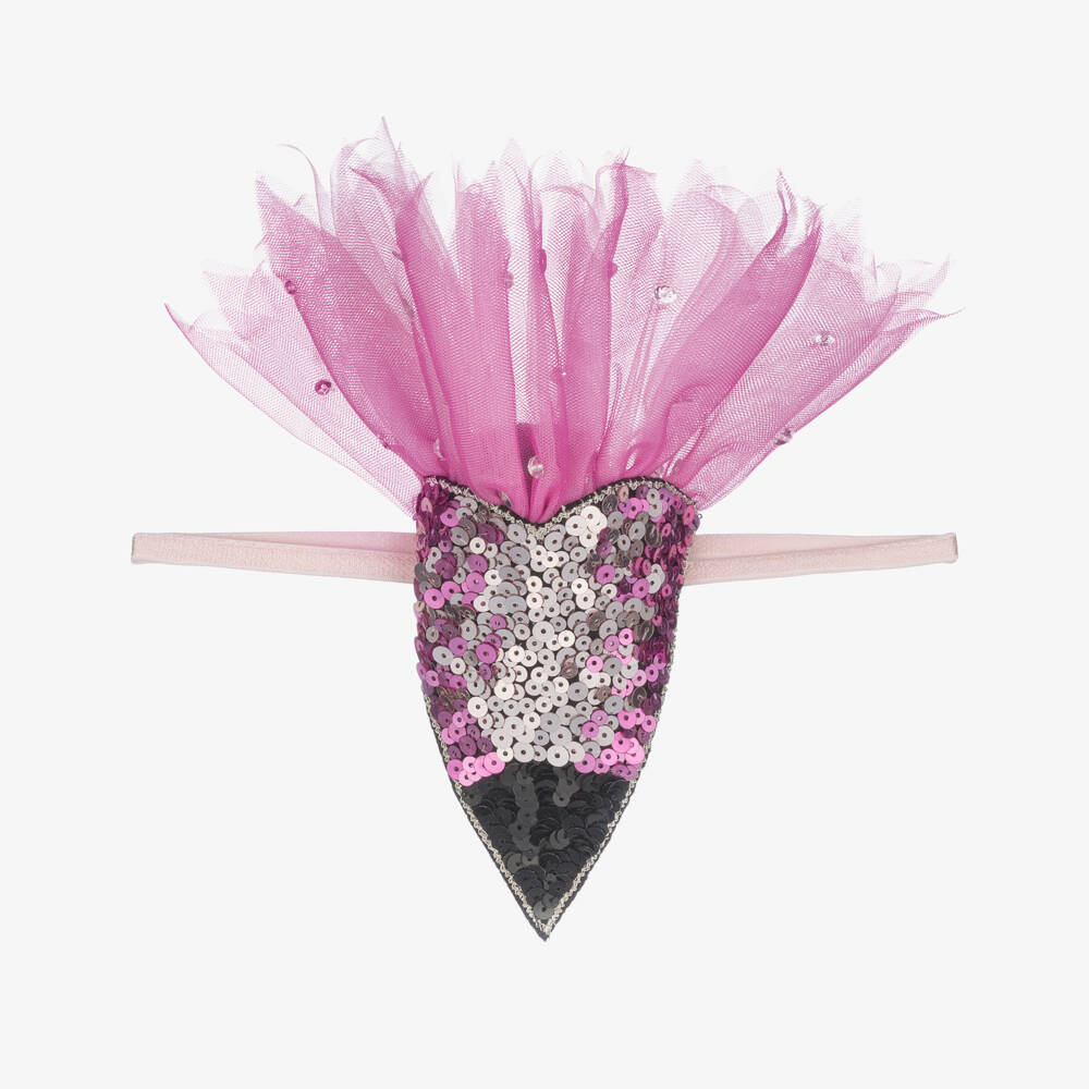 Tutu du Monde-Girls Tulle & Sequin Pink Flamingo Headband | Childrensalon