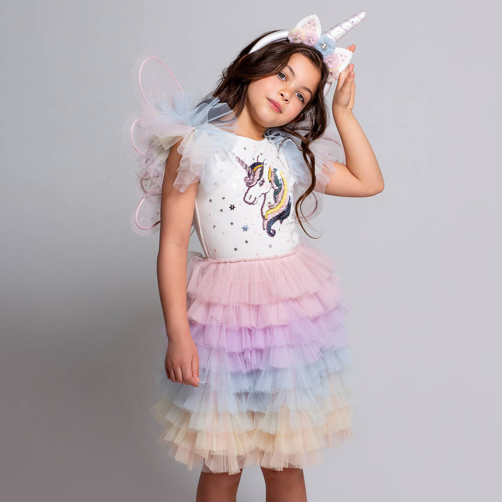 Tutu du Monde-فستان قطن وتول لون عاجي | Childrensalon