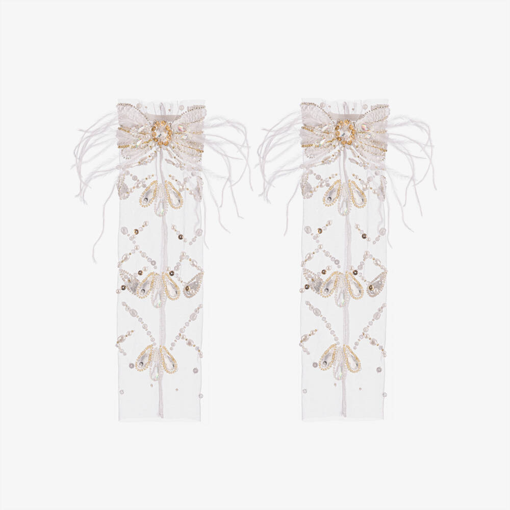 Tutu du Monde-Girls White Swan Footless Stockings | Childrensalon