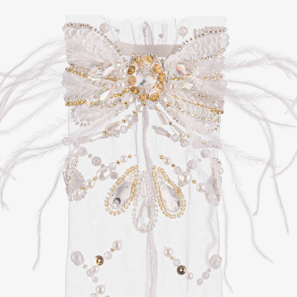 Tutu du Monde-Girls White Swan Footless Stockings | Childrensalon