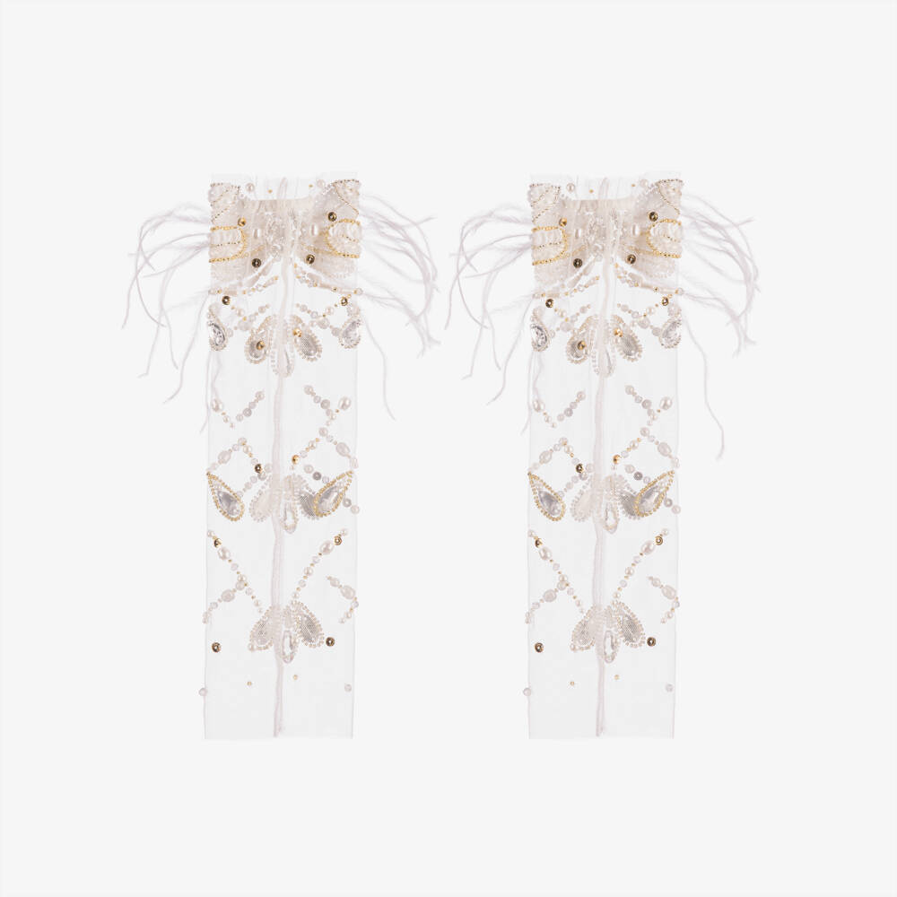 Tutu du Monde-Girls White Swan Footless Stockings | Childrensalon