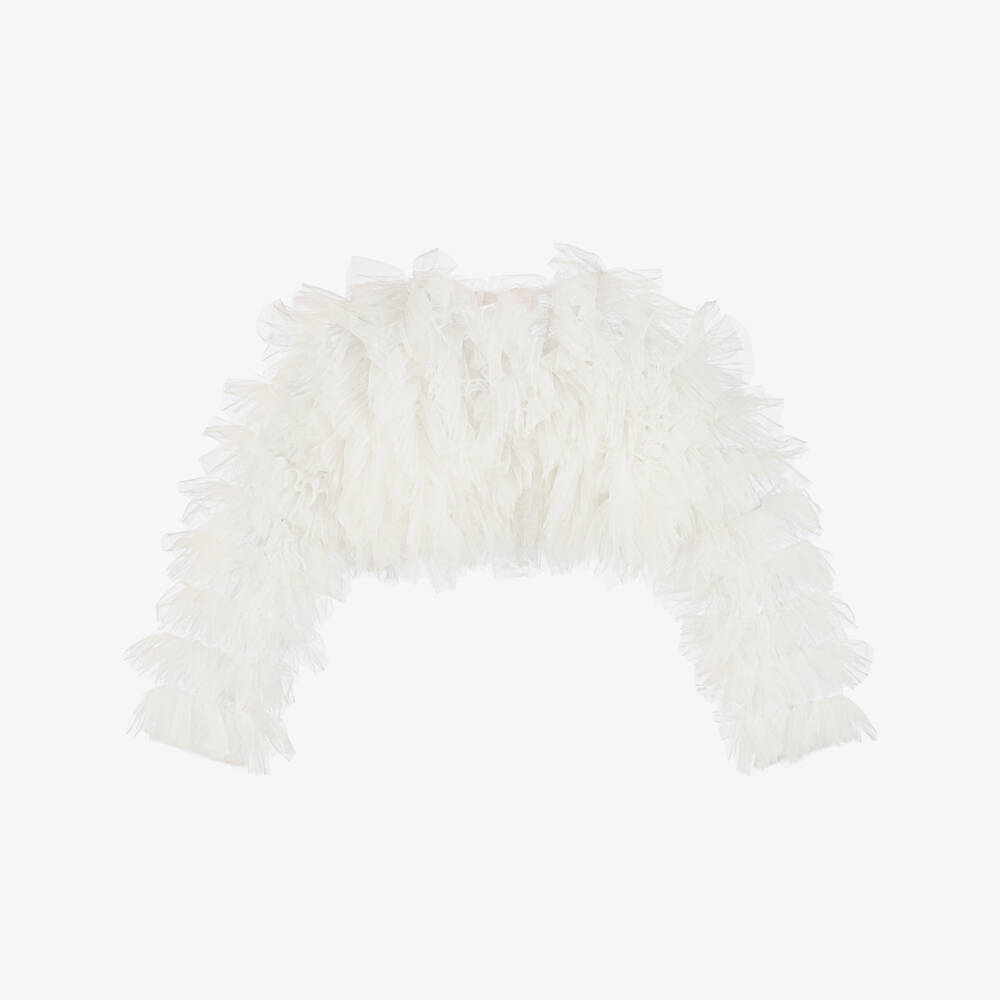 Tutu du Monde-Girls White Tiered Tulle Shrug | Childrensalon
