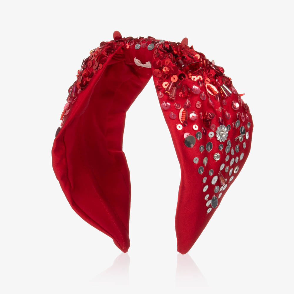 Tutu du Monde-Girls Winter Waltz Red Sequinned Hairband | Childrensalon