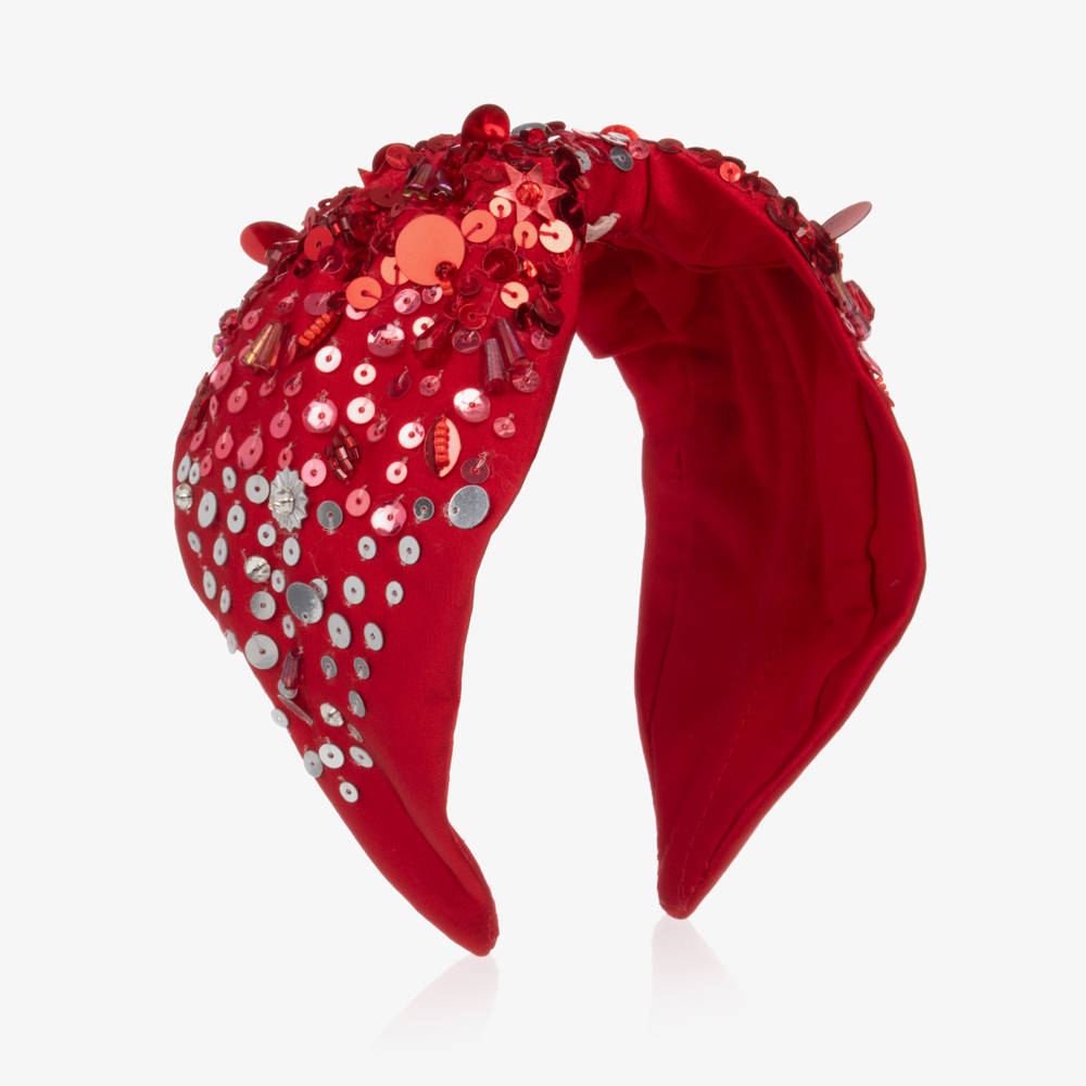 Tutu du Monde-Girls Winter Waltz Red Sequinned Hairband | Childrensalon