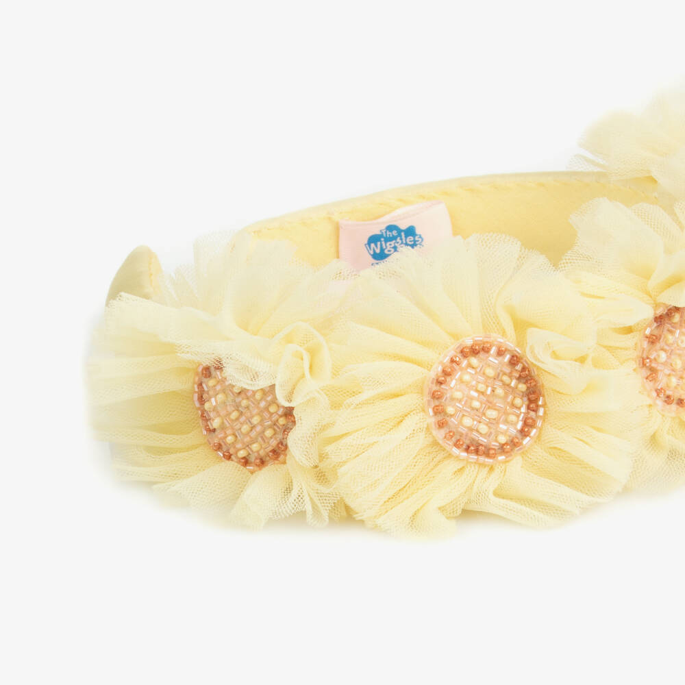Tutu du Monde-Girls Yellow Beaded Tulle Sunflower Hairband | Childrensalon