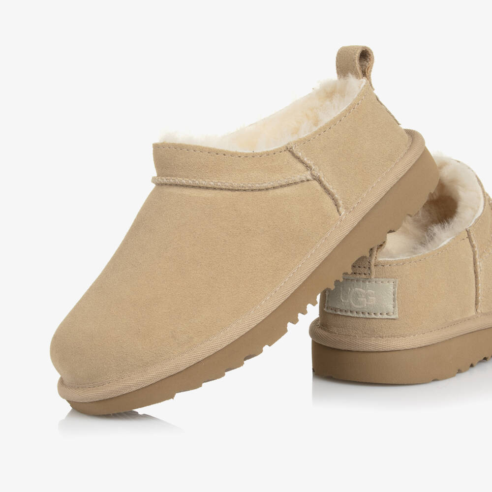 UGG-Beige Classic Micro Suede Boots | Childrensalon