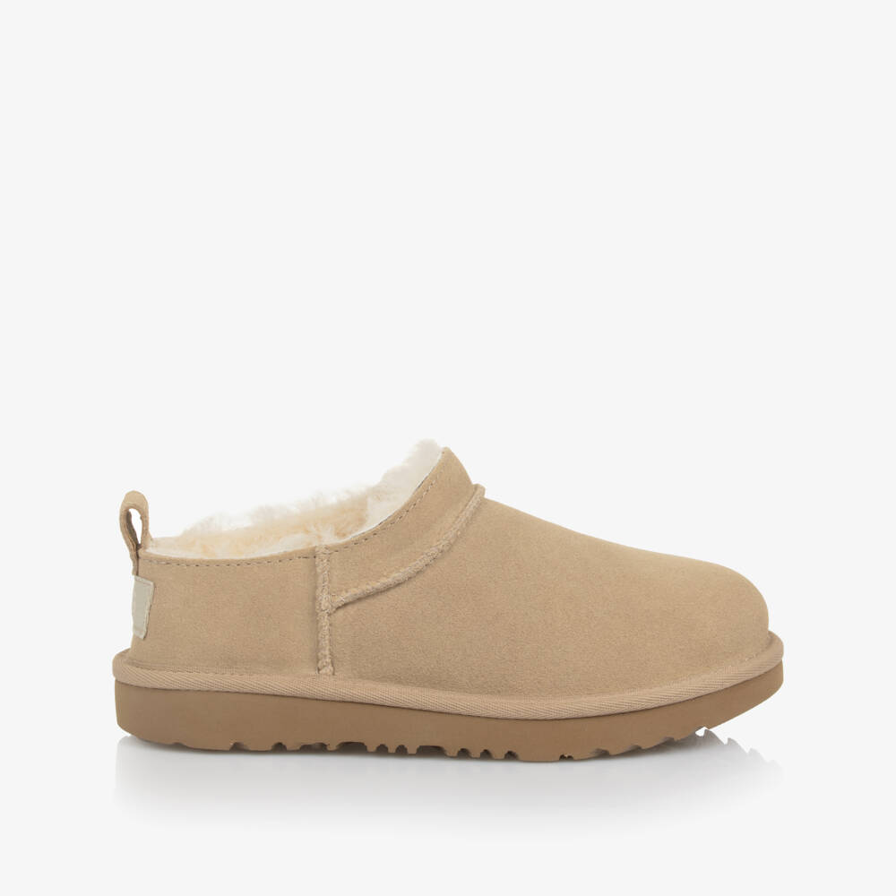 UGG-Beige Classic Micro Suede Boots | Childrensalon