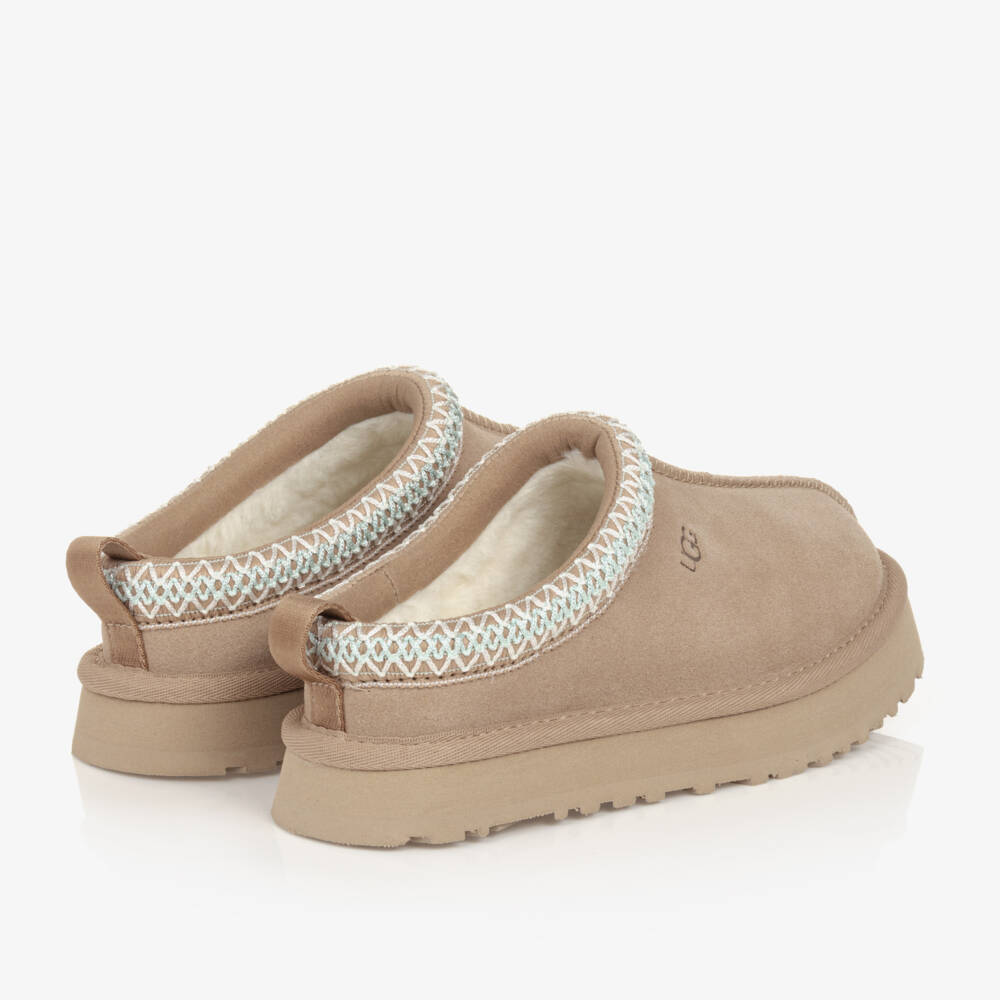 UGG-Beige Suede Leather Tazz Mules | Childrensalon
