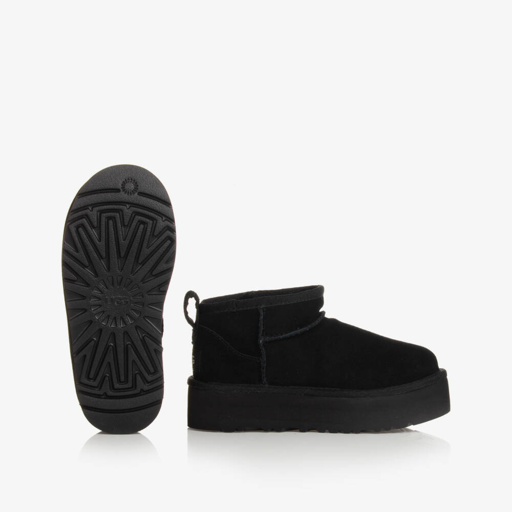 UGG-بوت كلاسيك ألترا ميني بلاتفورم لون أسود | Childrensalon