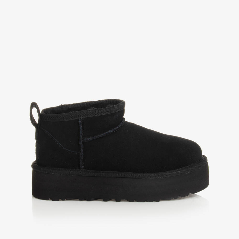 UGG-بوت كلاسيك ألترا ميني بلاتفورم لون أسود | Childrensalon