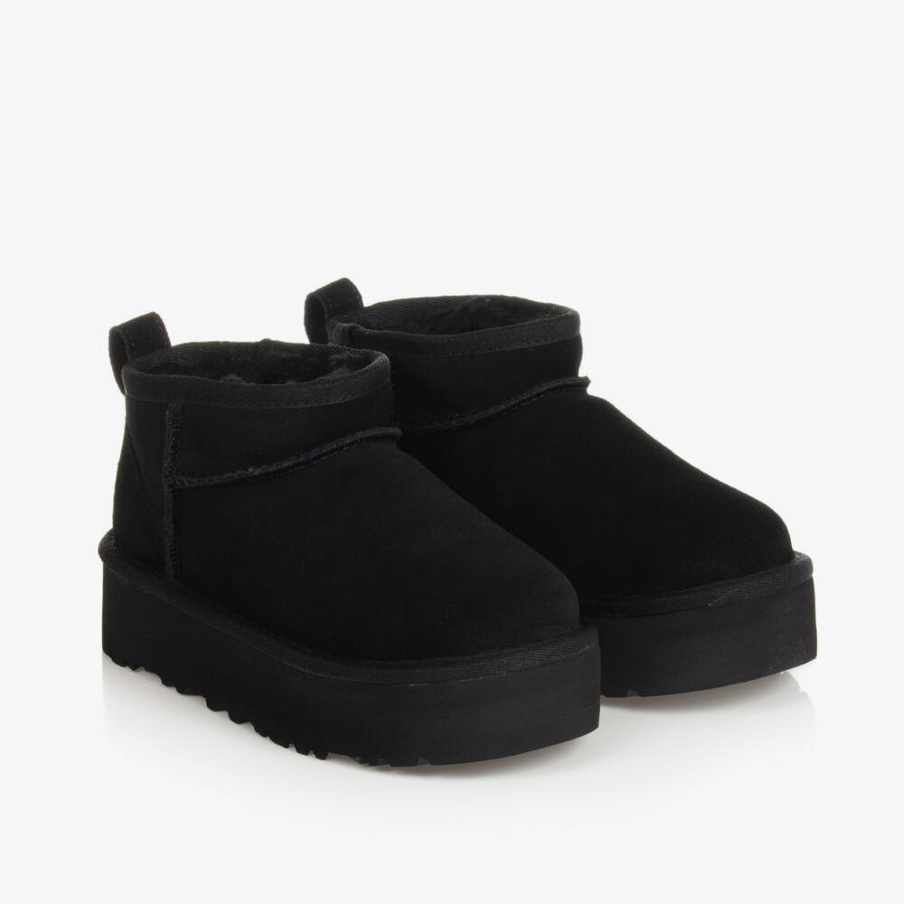 UGG-Black Classic Ultra Mini Platform Boots | Childrensalon