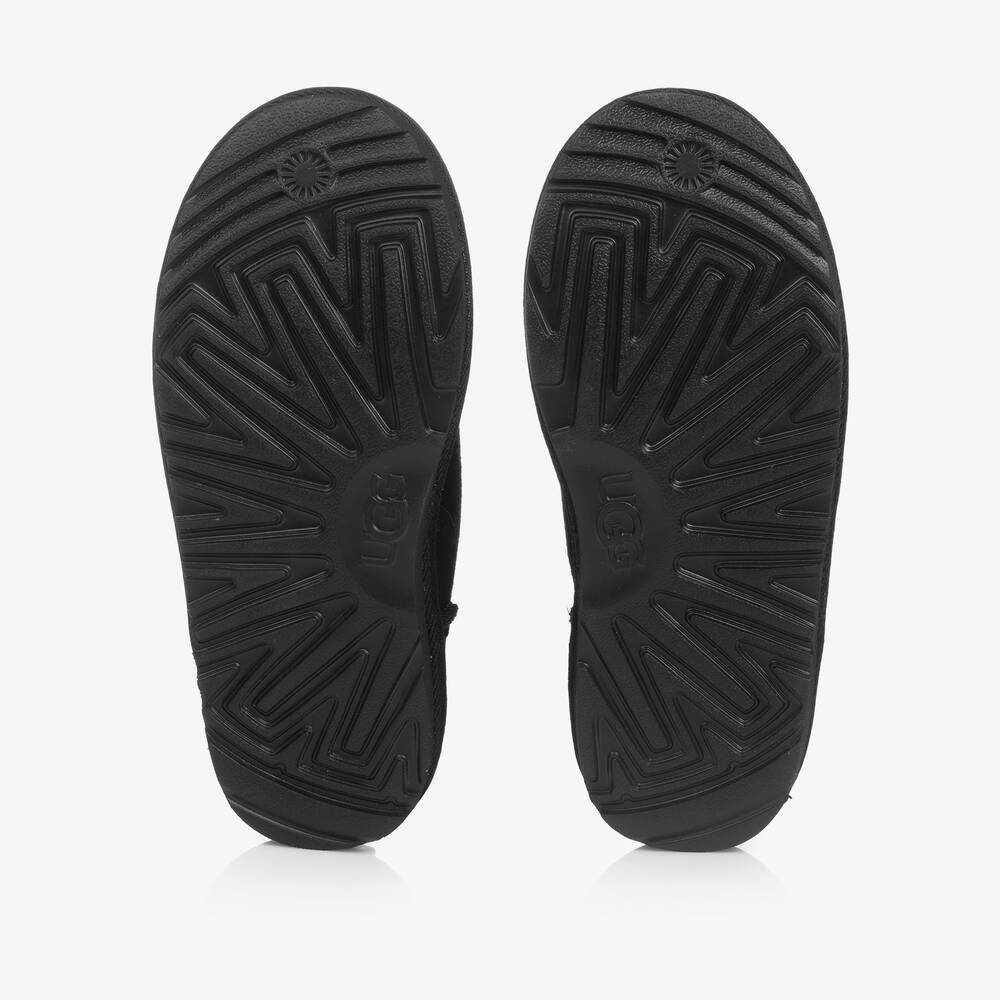 UGG-Black Suede Leather Classic Ultra Stretch Cuff Boots | Childrensalon