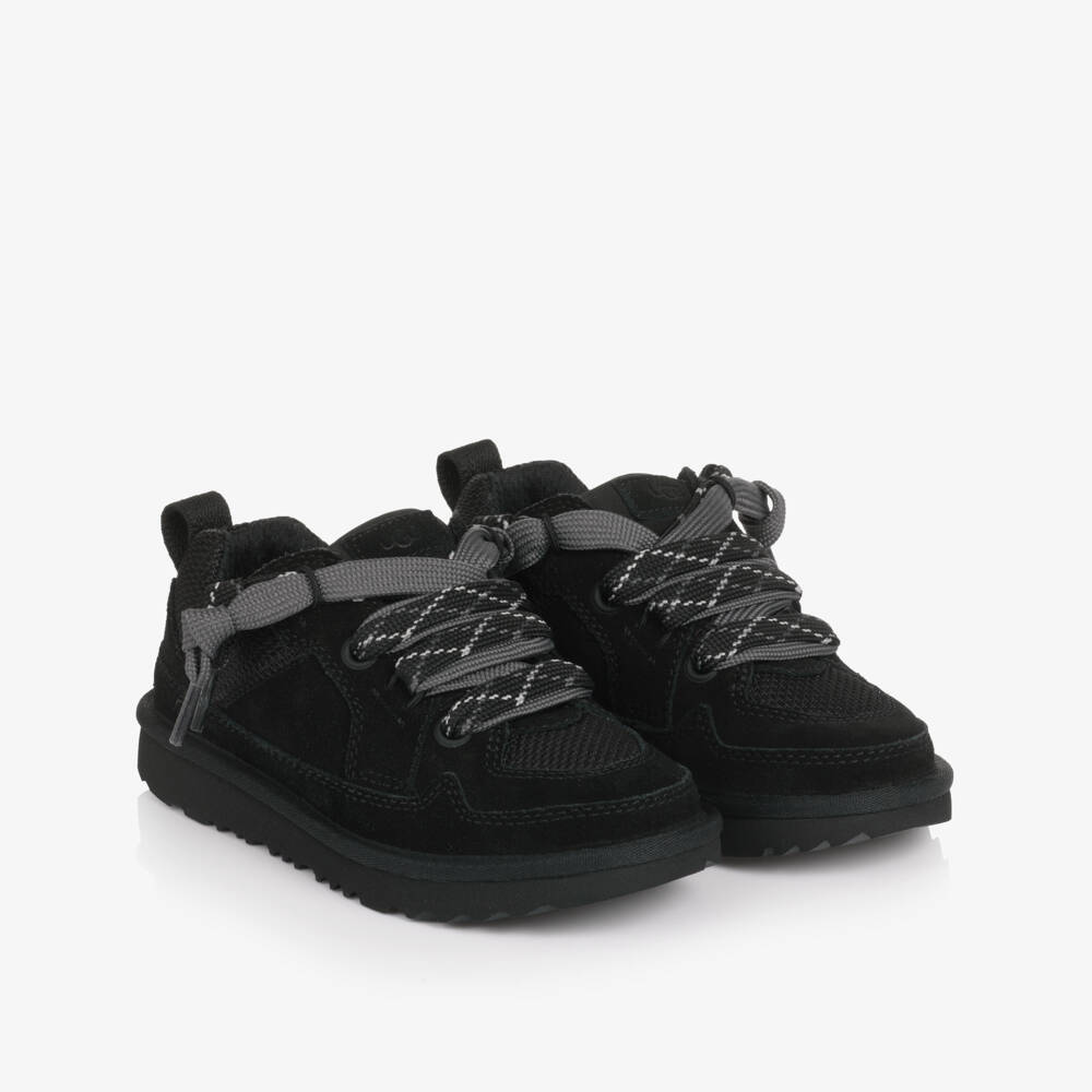 UGG-Black Suede Leather Lo Lowmel Trainers | Childrensalon