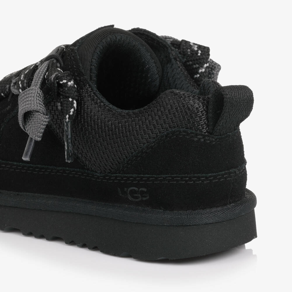 Une Fille-Black Suede Leather Lo Lowmel Trainers | Childrensalon