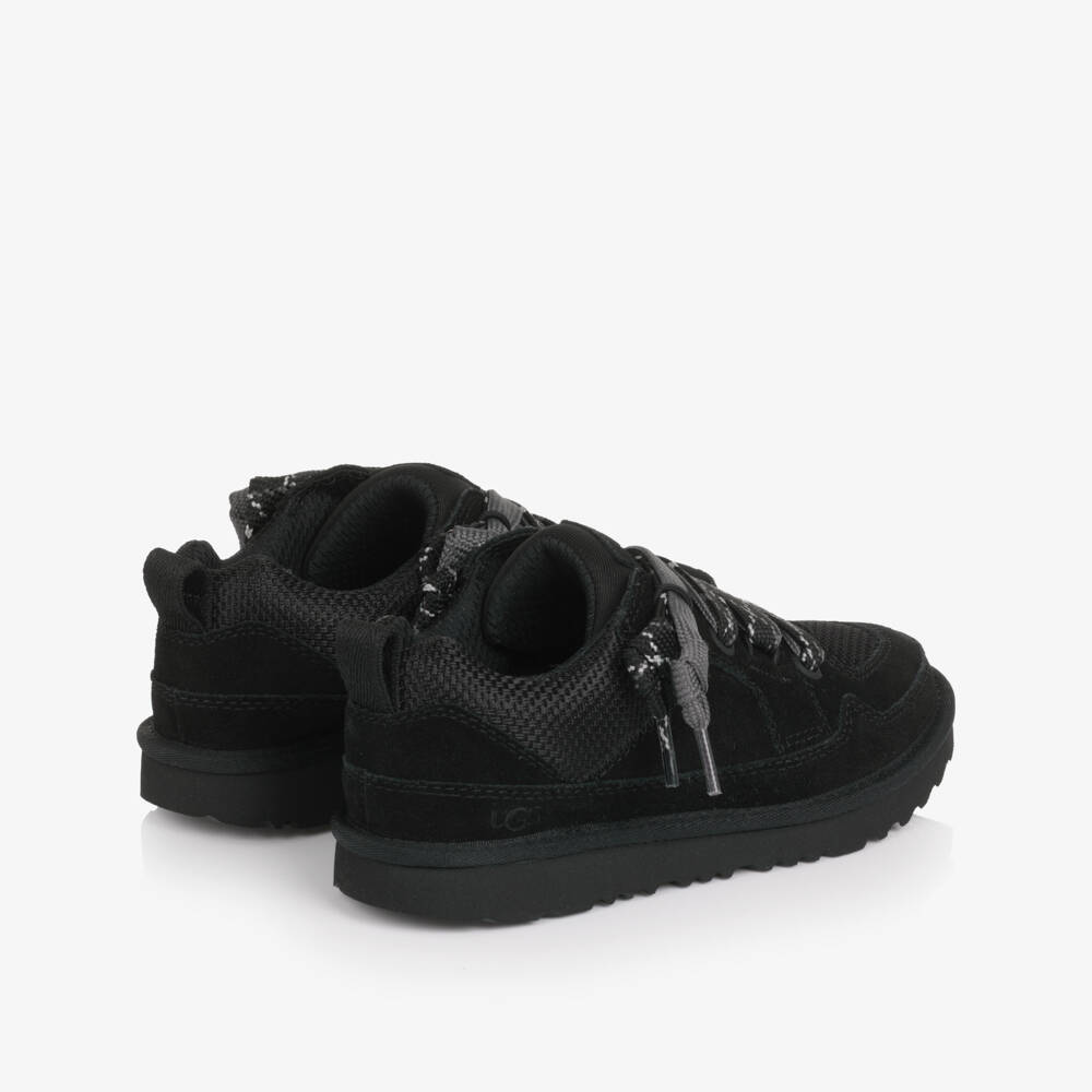 Une Fille-Black Suede Leather Lo Lowmel Trainers | Childrensalon