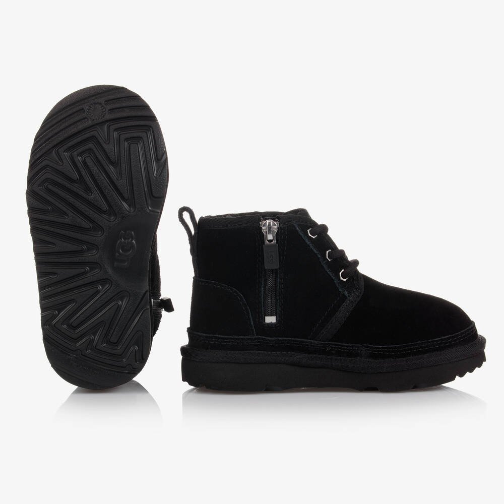 UGG-Black Suede Leather Neumel II Boots | Childrensalon