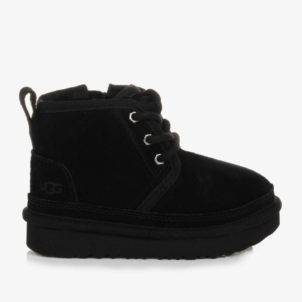 UGG-Black Suede Leather Neumel II Boots | Childrensalon