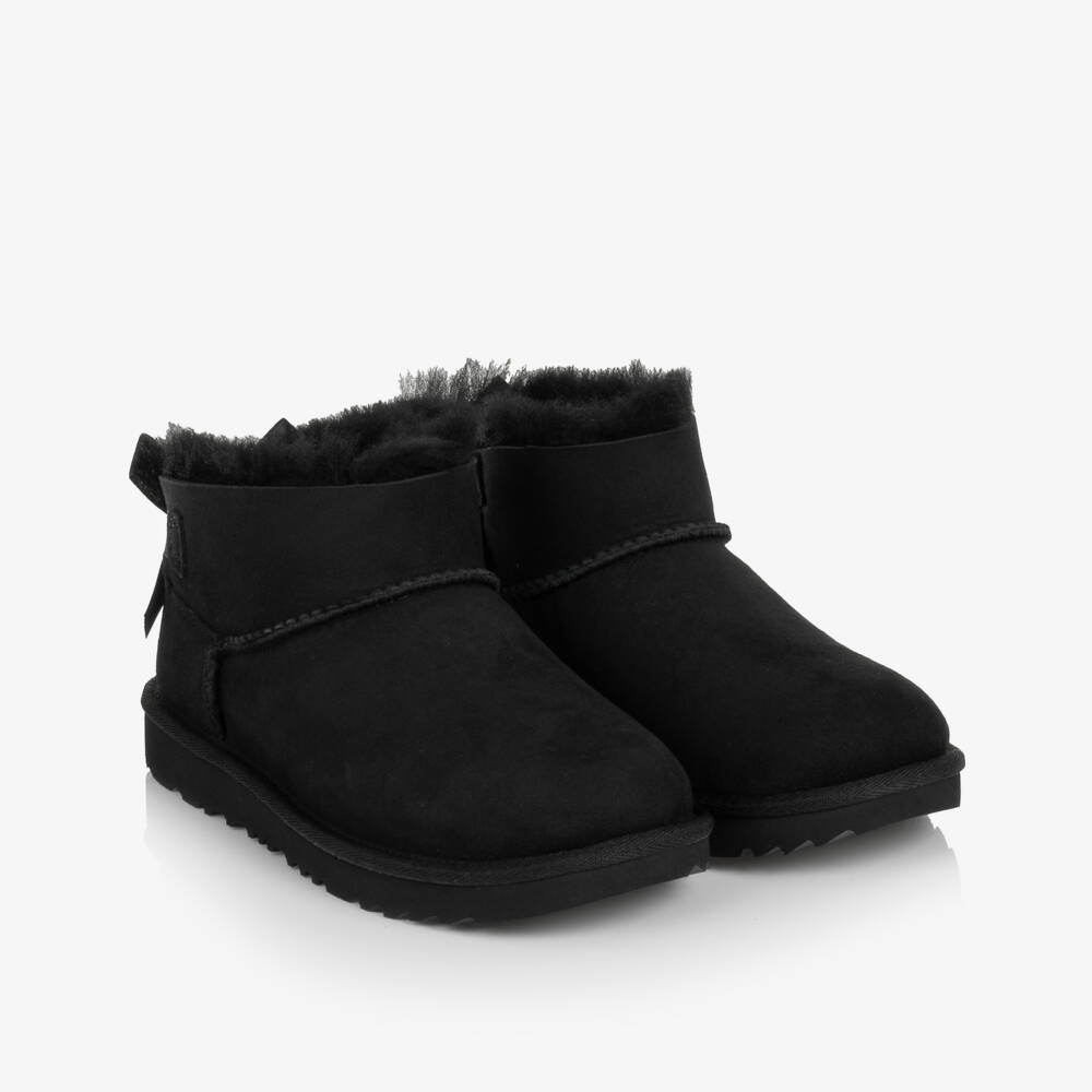 UGG-Black Ultra Mini Bailey Bow Boots | Childrensalon