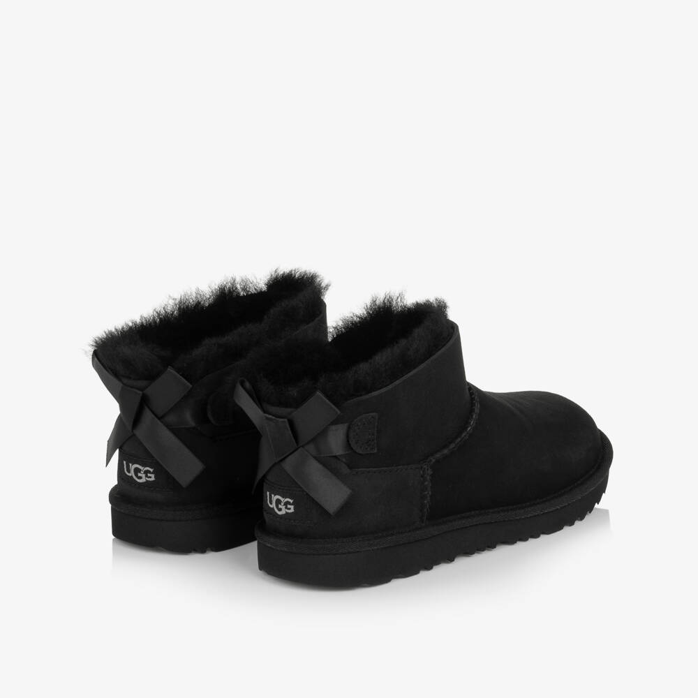 UGG-Black Ultra Mini Bailey Bow Boots | Childrensalon