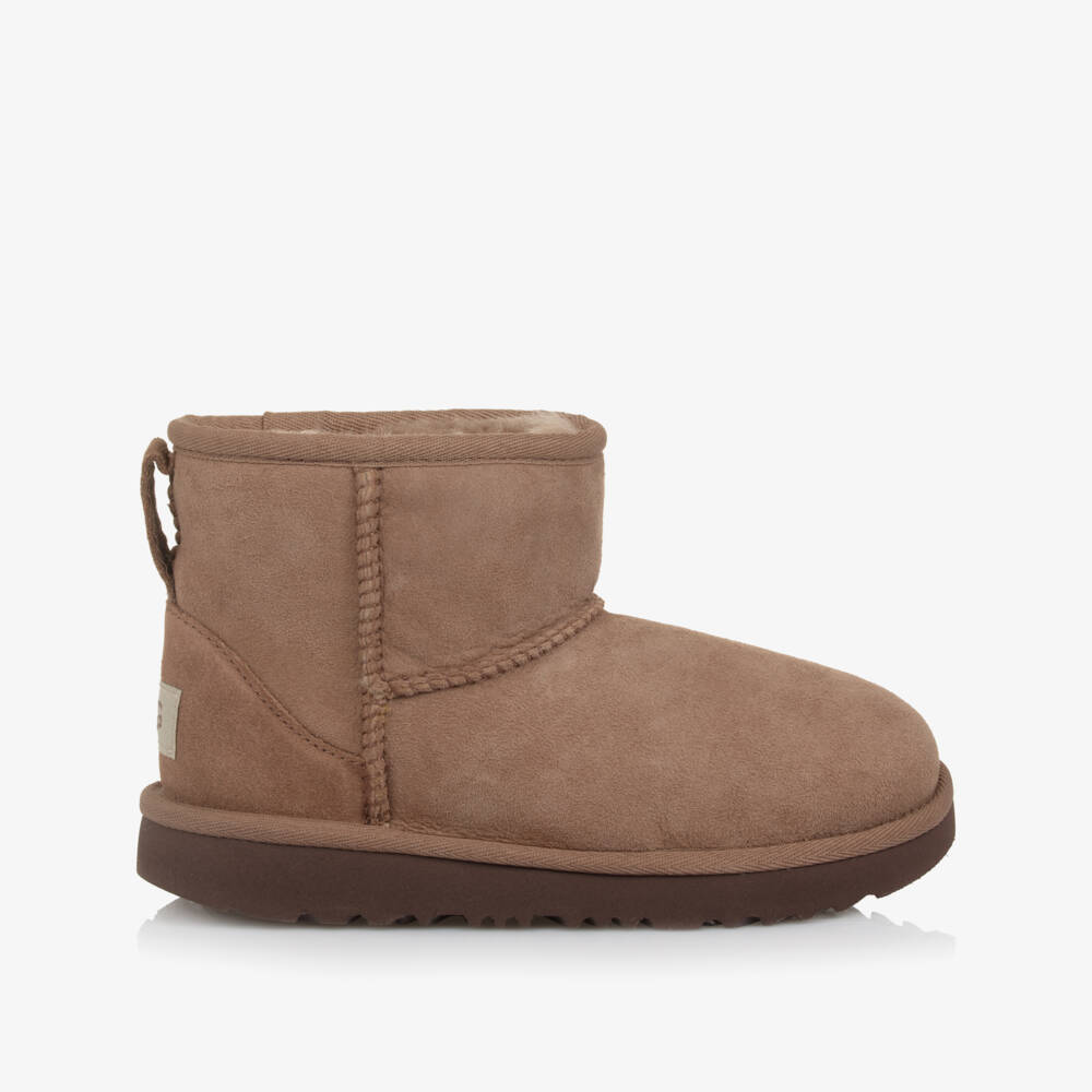 Une Fille- Brown Classic Mini II Suede Leather Boots | Childrensalon