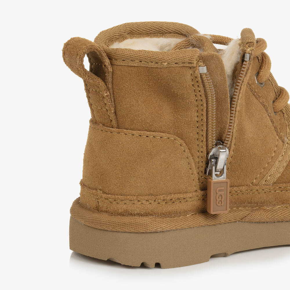 UGG-Brown Suede Leather Neumel II Boots | Childrensalon