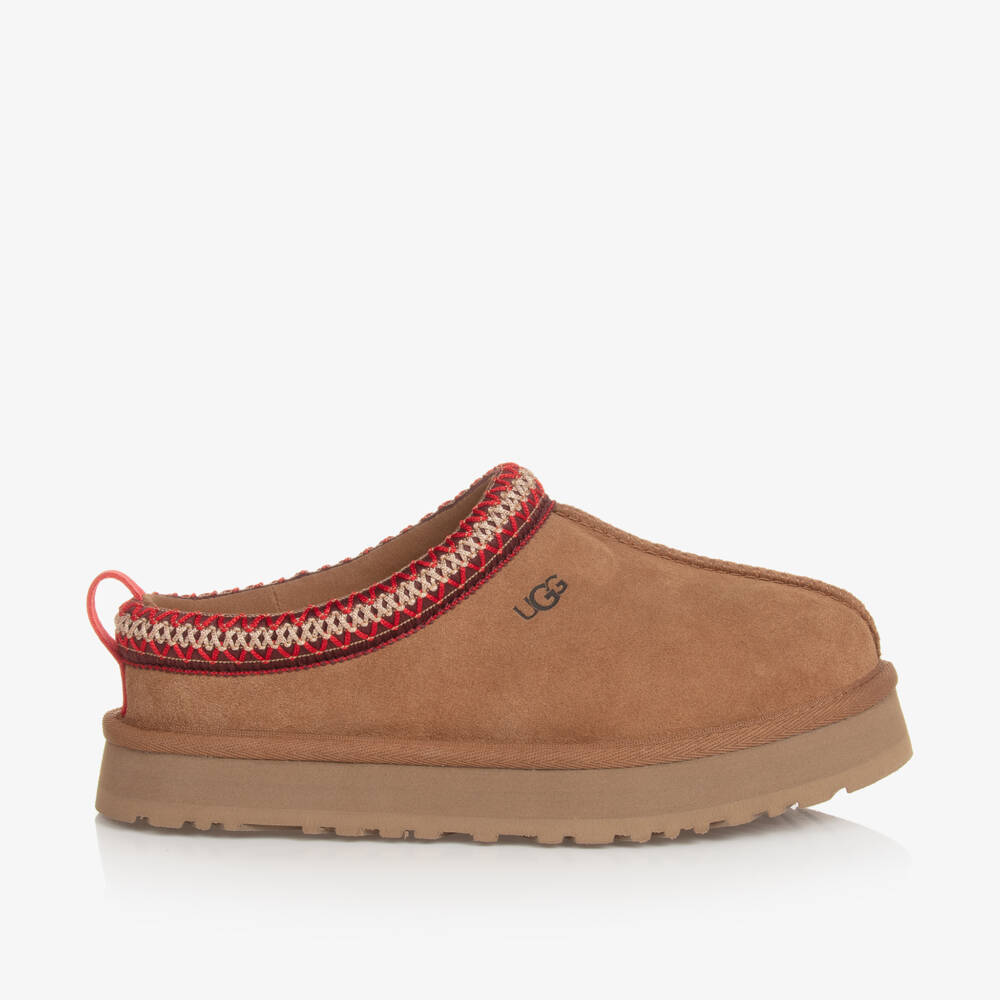 Une Fille-Brown Suede Leather Tazz Mules | Childrensalon