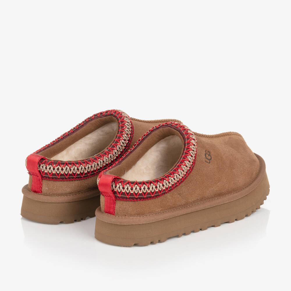 Une Fille-Brown Suede Leather Tazz Mules | Childrensalon