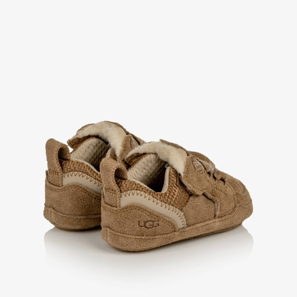Une Fille-Chesnut Brown Baby Lowmel Suede Trainers | Childrensalon