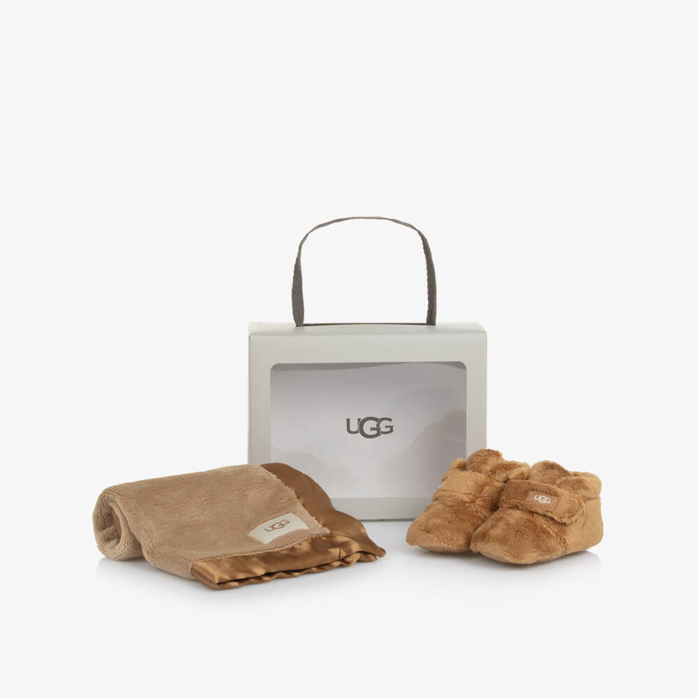 UGG-طقم دمية لتهدئة الرضع وحذاء قبل المشي لون بني كستنائي | Childrensalon