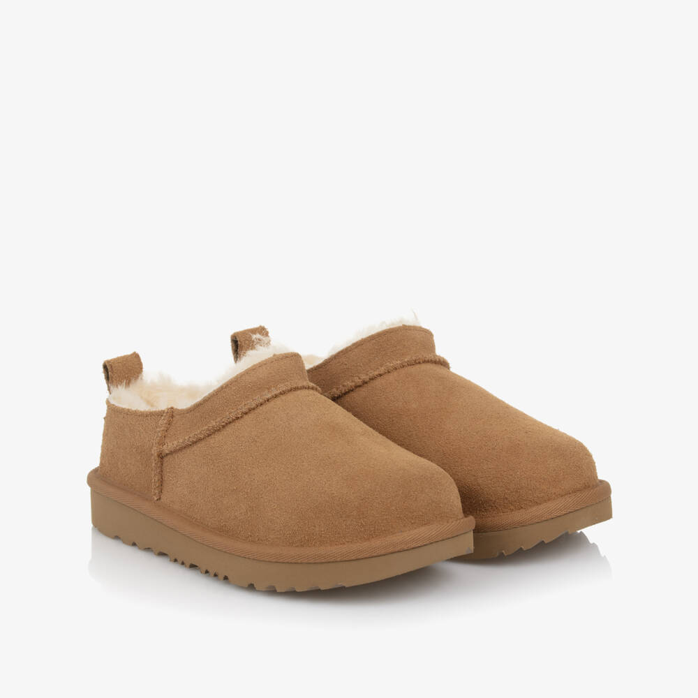 UGG-Chestnut Brown Classic Micro Suede Boots | Childrensalon