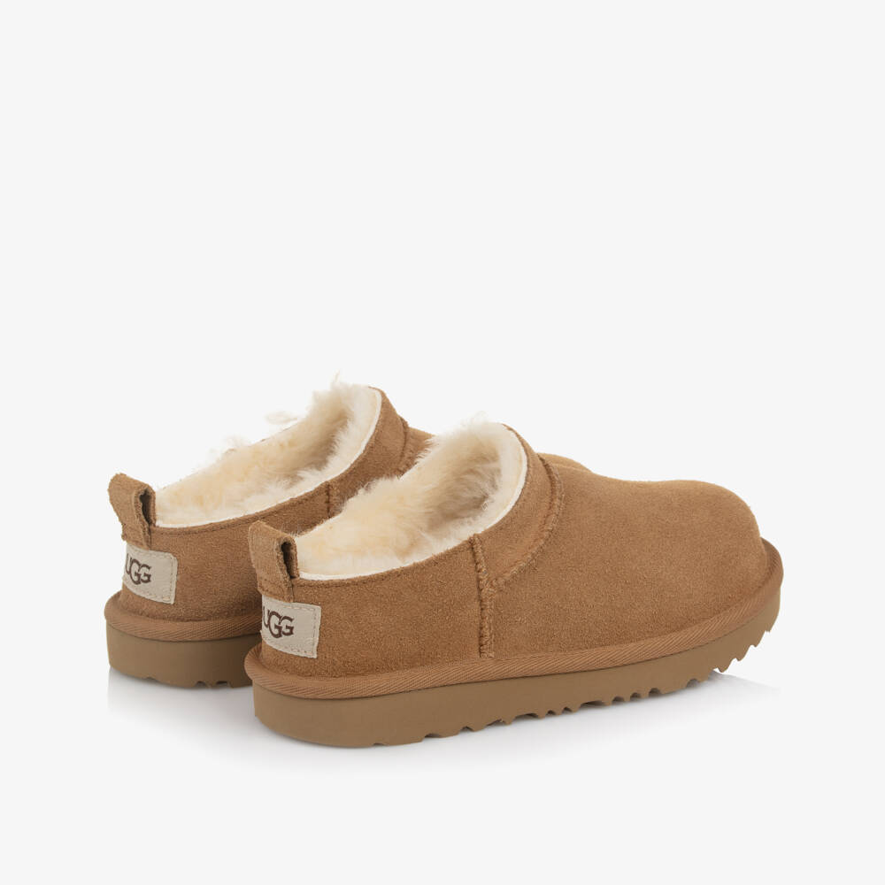 UGG-Chestnut Brown Classic Micro Suede Boots | Childrensalon