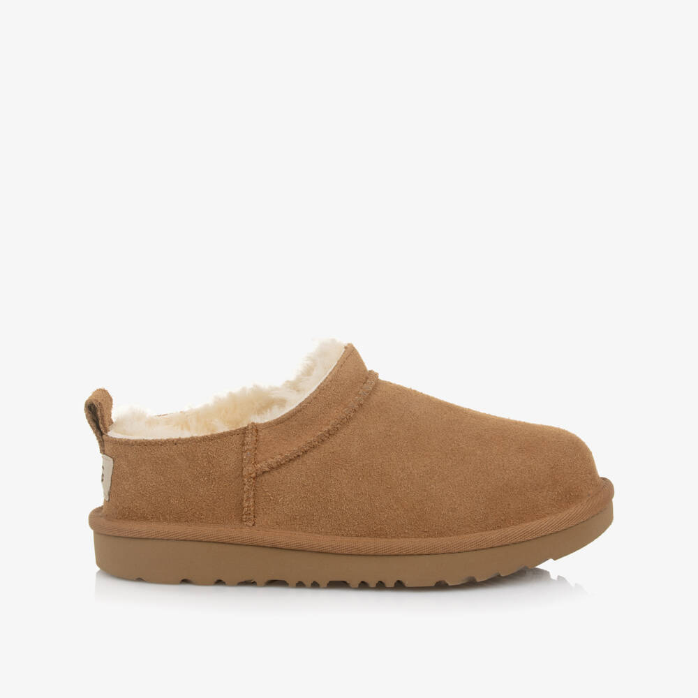 UGG-Chestnut Brown Classic Micro Suede Boots | Childrensalon