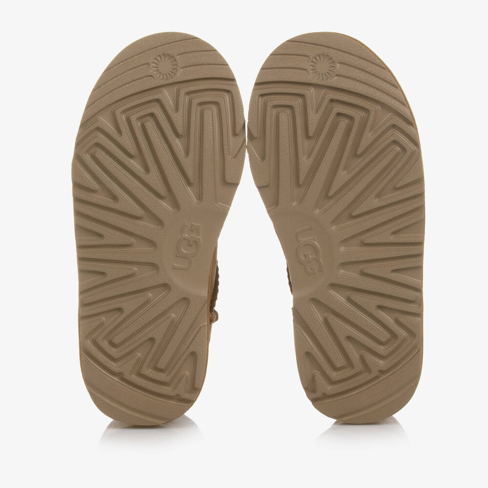 Une Fille-Chestnut Brown Classic Mini II Suede Leather Boots | Childrensalon