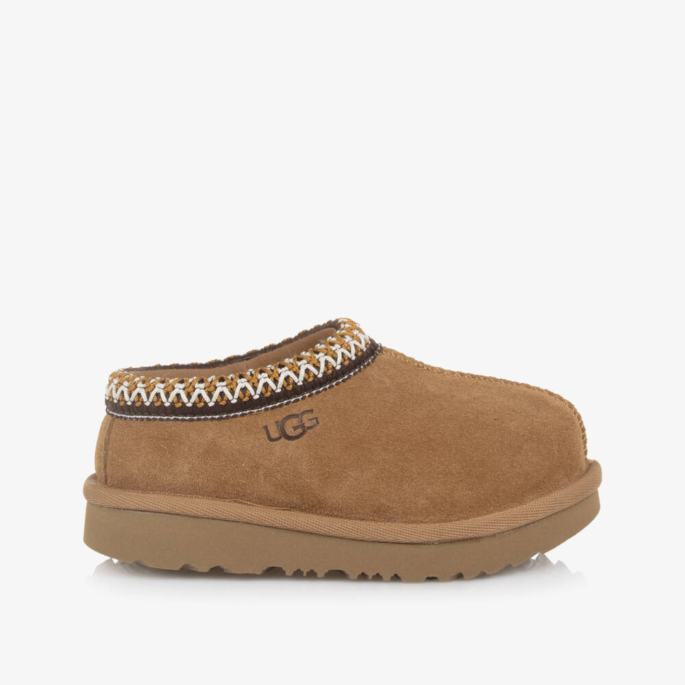 UGG-Chestnut Brown Suede Tasman Mules | Childrensalon