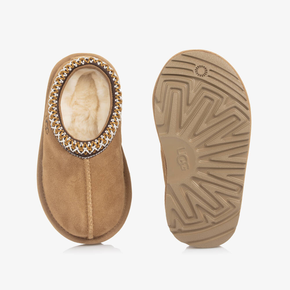 UGG-Chestnut Brown Suede Tasman Mules | Childrensalon