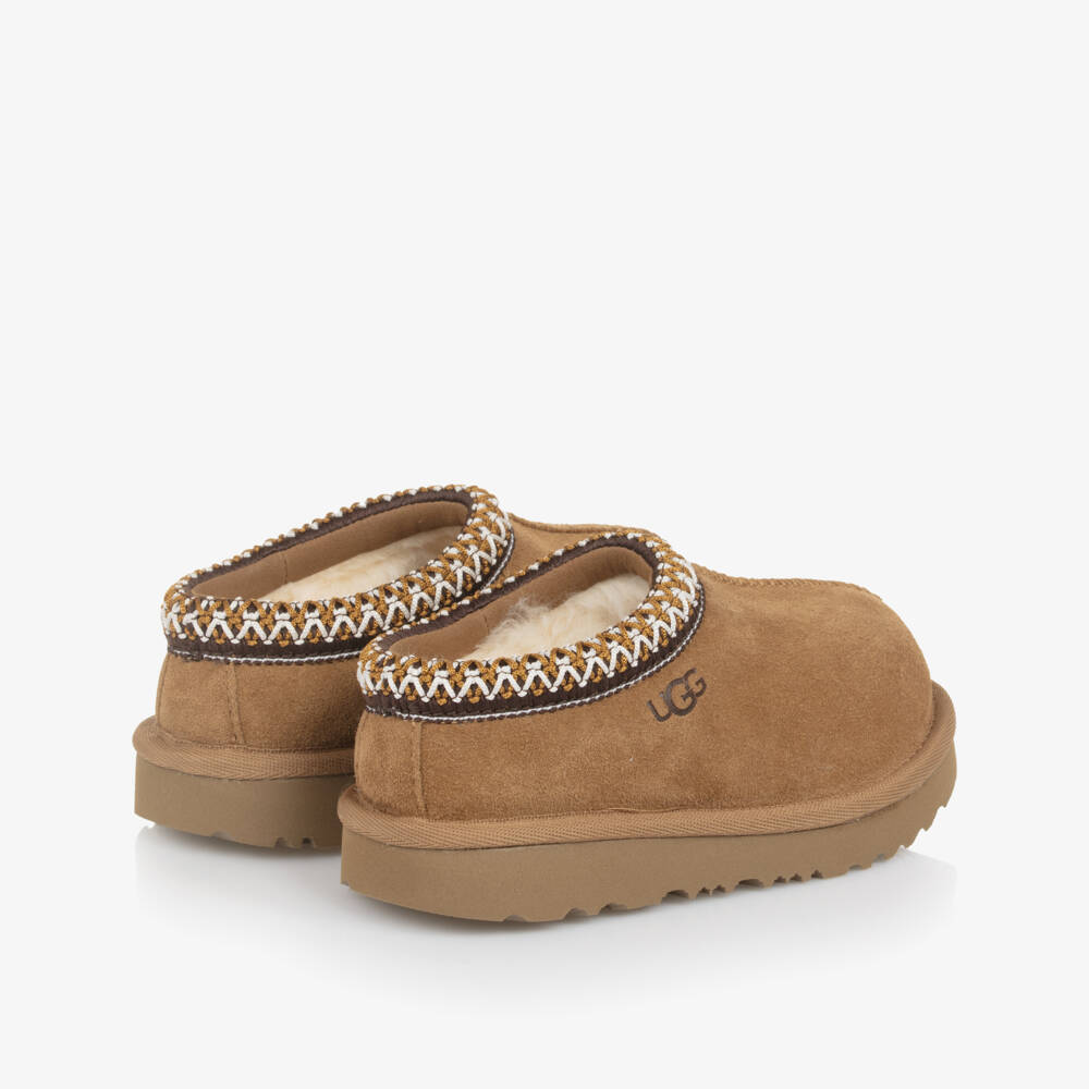 UGG-Chestnut Brown Suede Tasman Mules | Childrensalon