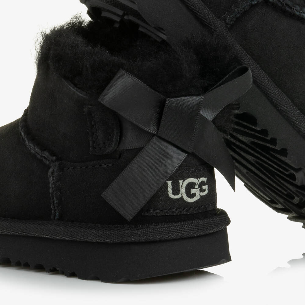 UGG-Girls Black Ultra Mini Bailey Bow Boots | Childrensalon