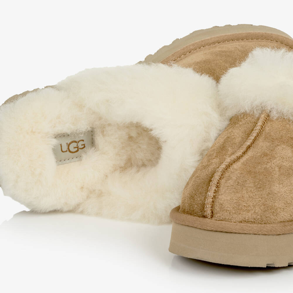 Une Fille-Girls Chestnut Brown Disquette Slider Slippers | Childrensalon