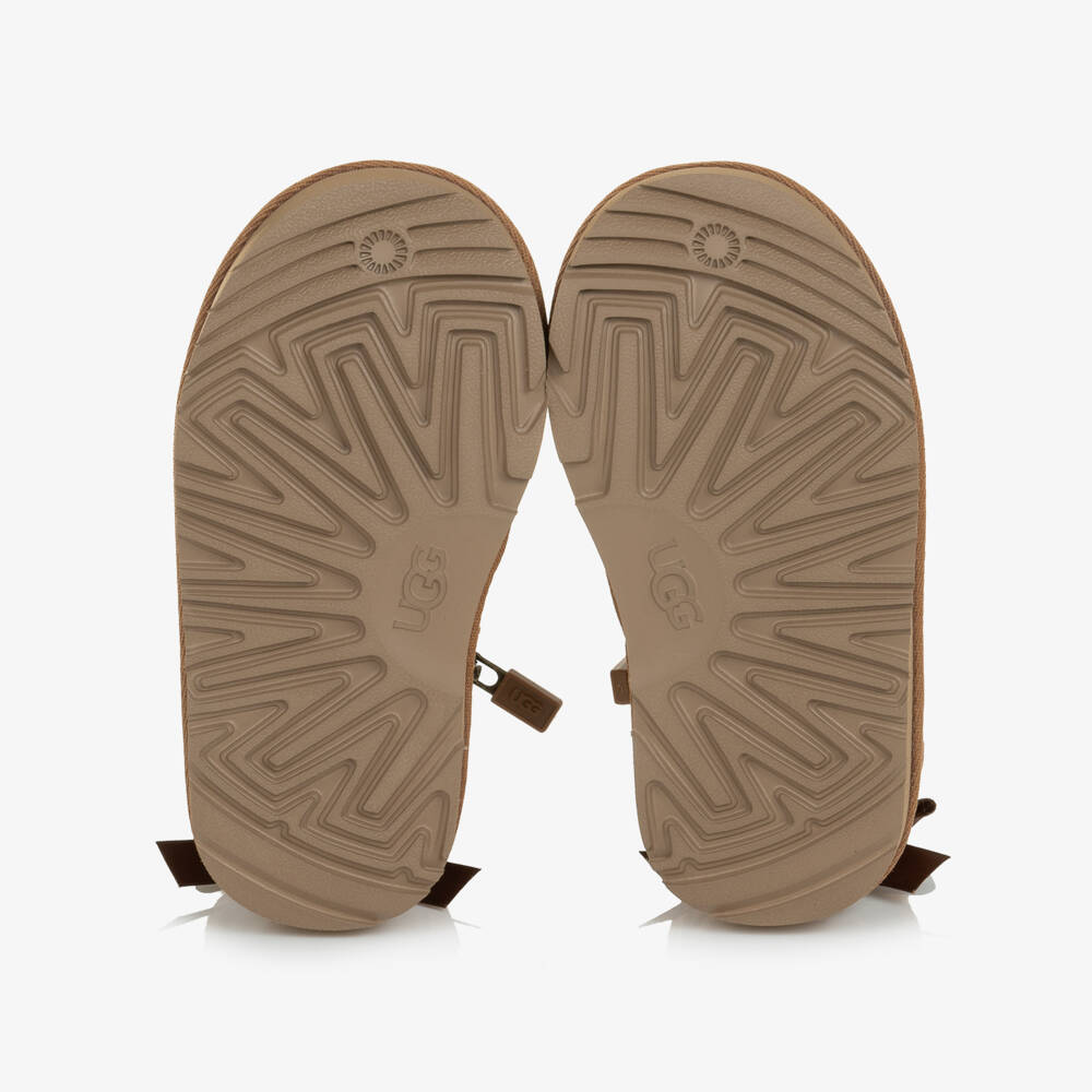 UGG-Girls Chestnut Brown Ultra Mini Bailey Bow Boots | Childrensalon
