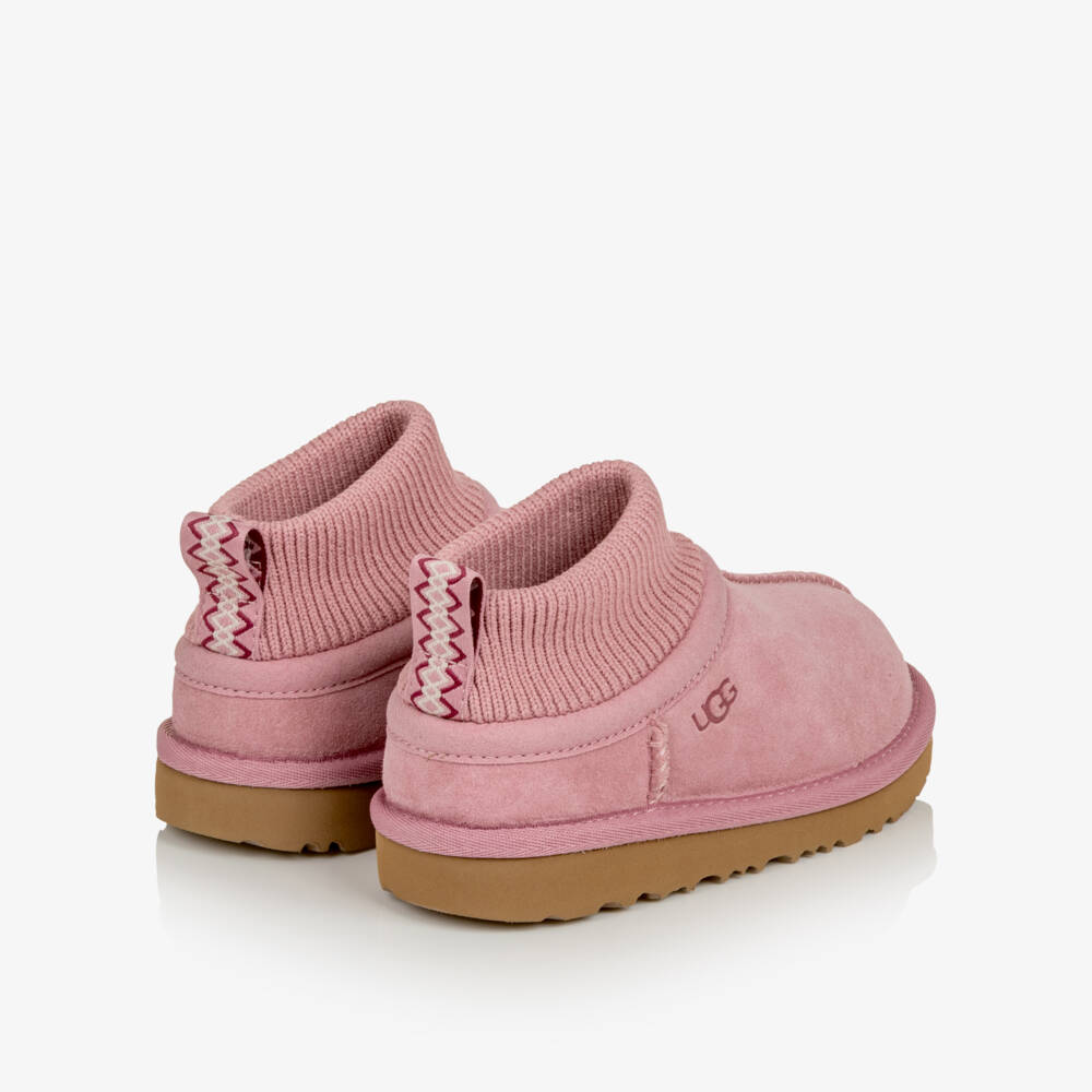 UGG-Girls Pink Ultra Stretch Cuff Boots | Childrensalon