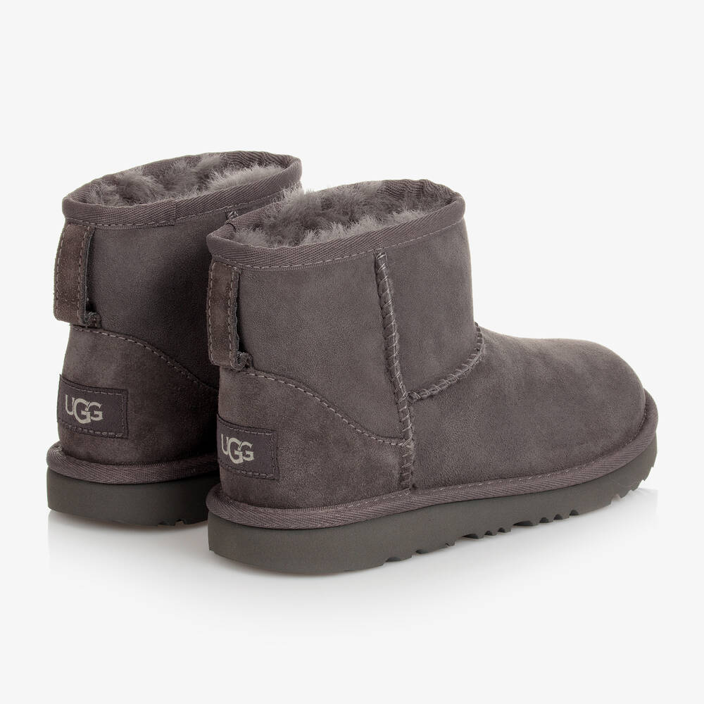 UGG-Grey Classic Mini II Suede Leather Boots | Childrensalon