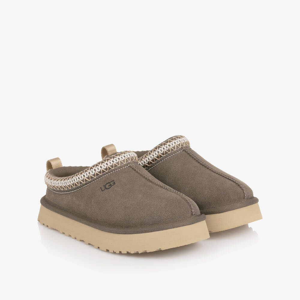 UGG-Grey Suede Leather Tazz Mules | Childrensalon