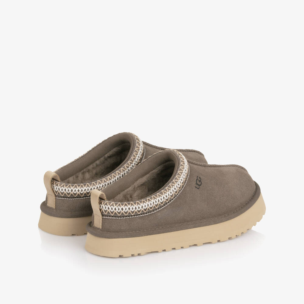 Une Fille-Grey Suede Leather Tazz Mules | Childrensalon