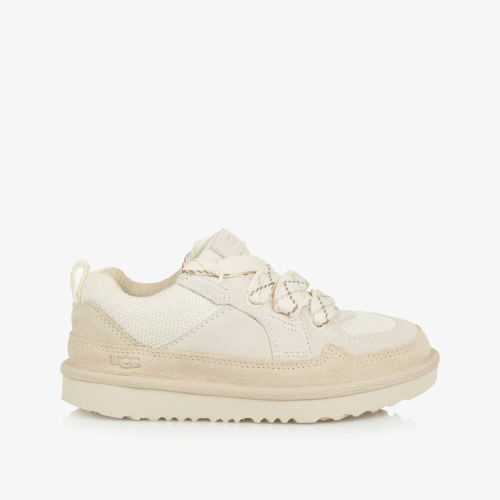 UGG-Ivory Lo Lowmel Suede Trainers | Childrensalon