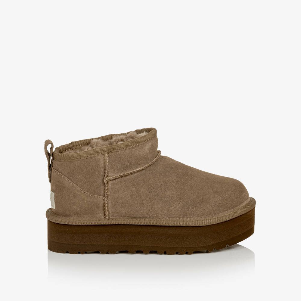 UGG-Light Bronze Ultra Mini Platform Boots | Childrensalon
